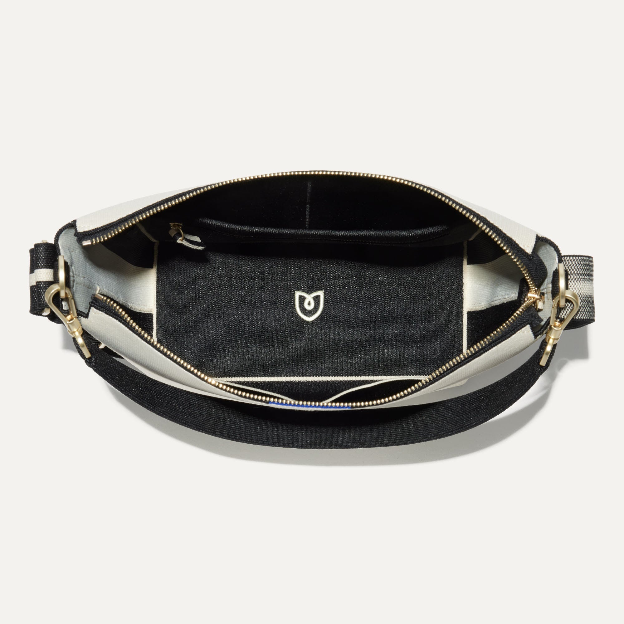 The Mini Zip Bucket - Ivory and Black