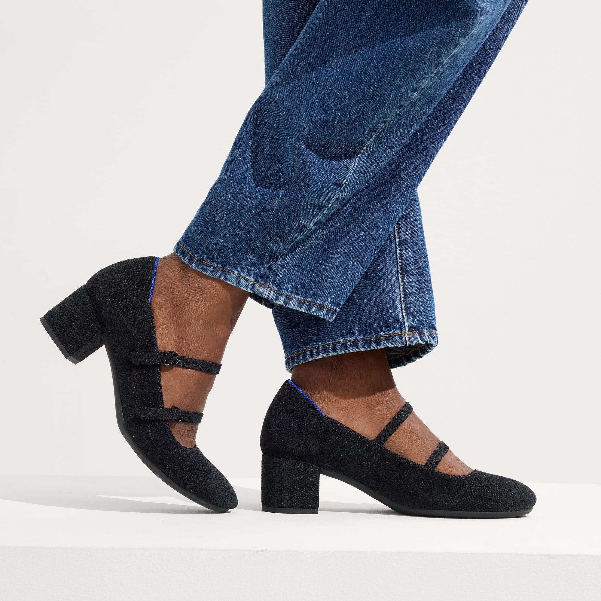 The ReVelvet™ Double Buckle Mary Jane Heel - ReVelvet™ Black