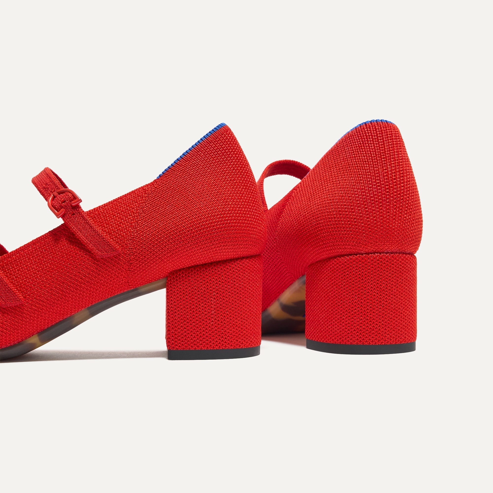 The Double Buckle Mary Jane Heel - Bright Red