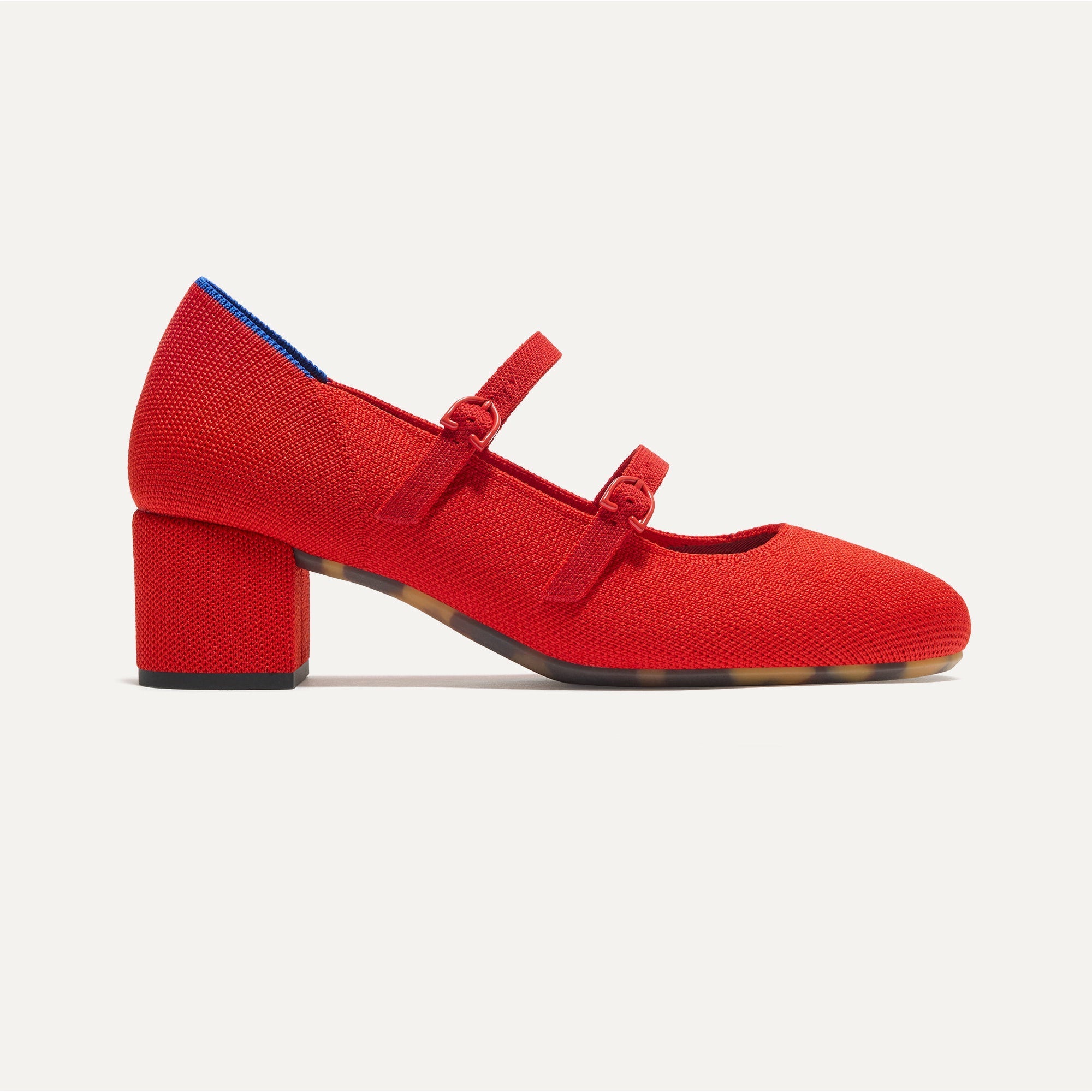 The Double Buckle Mary Jane Heel - Bright Red