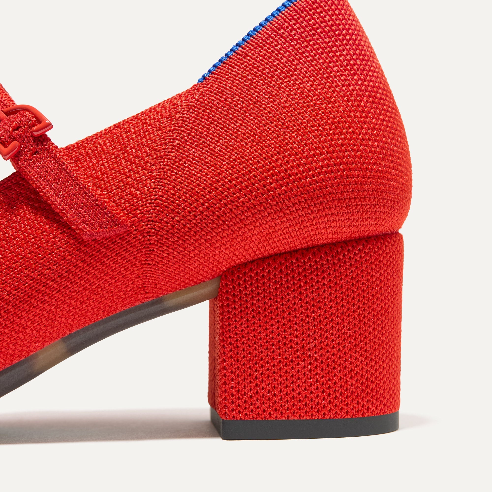 The Double Buckle Mary Jane Heel - Bright Red