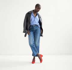 The Double Buckle Mary Jane Heel - Bright Red