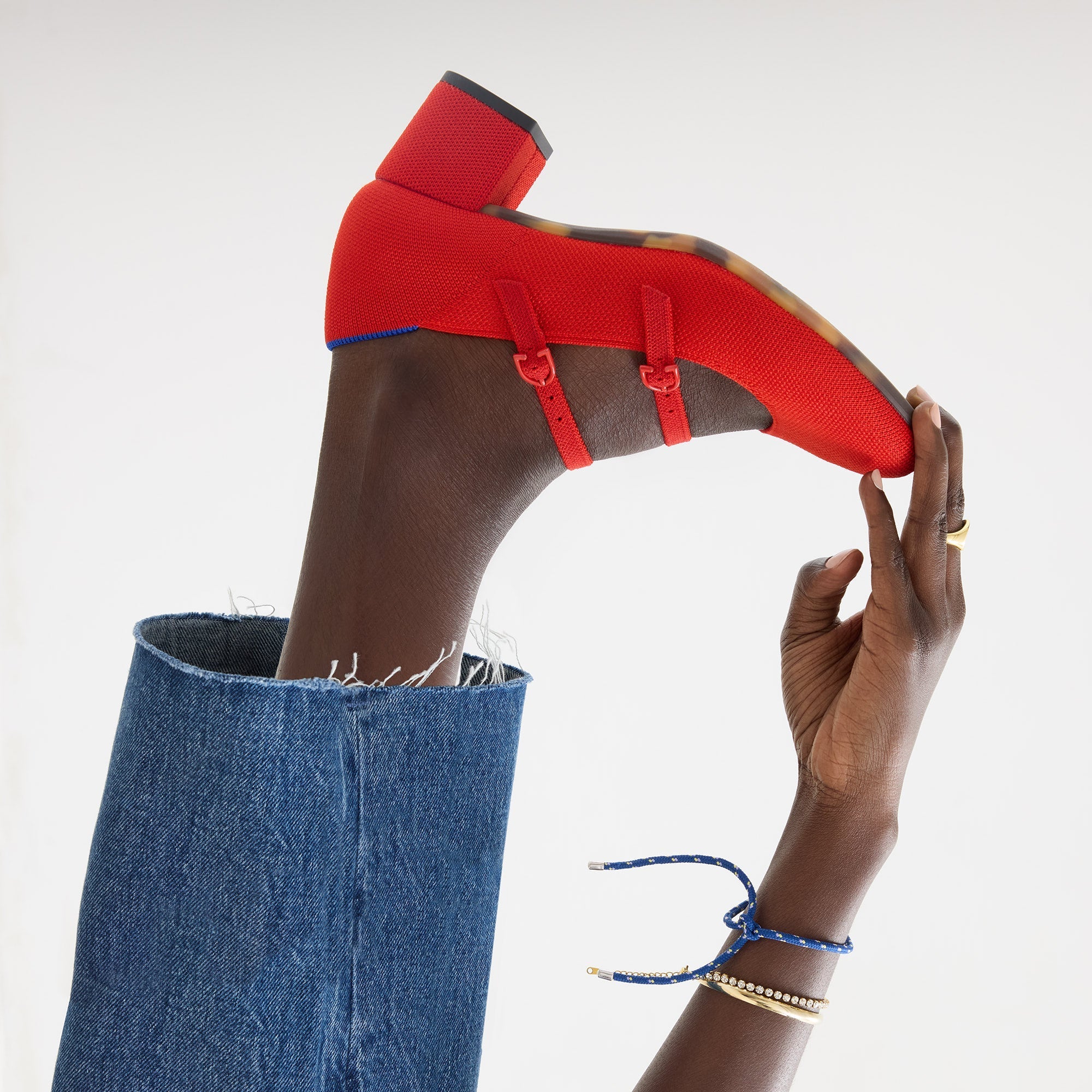 The Double Buckle Mary Jane Heel - Bright Red