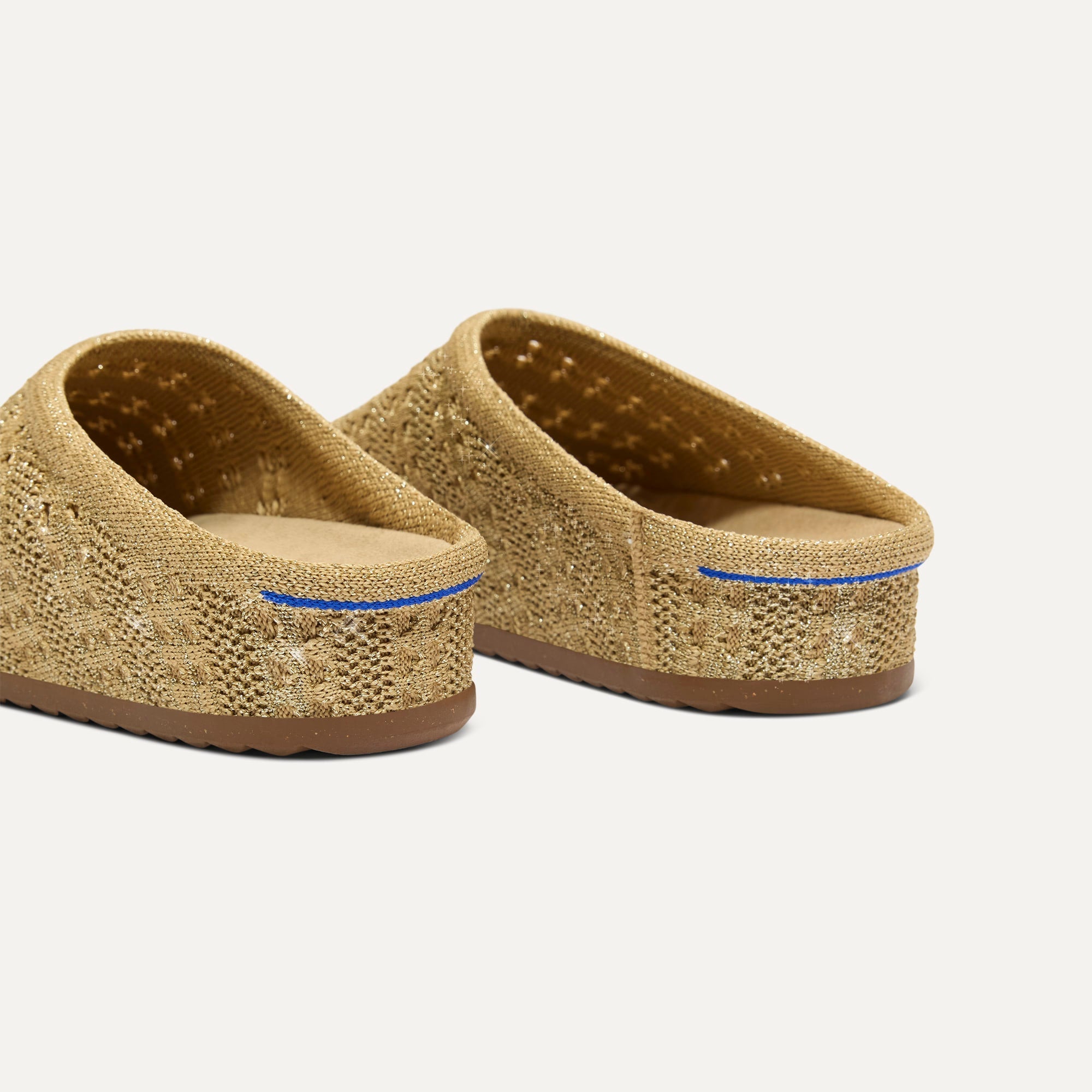 The Casual Clog - Metallic Golden Crochet